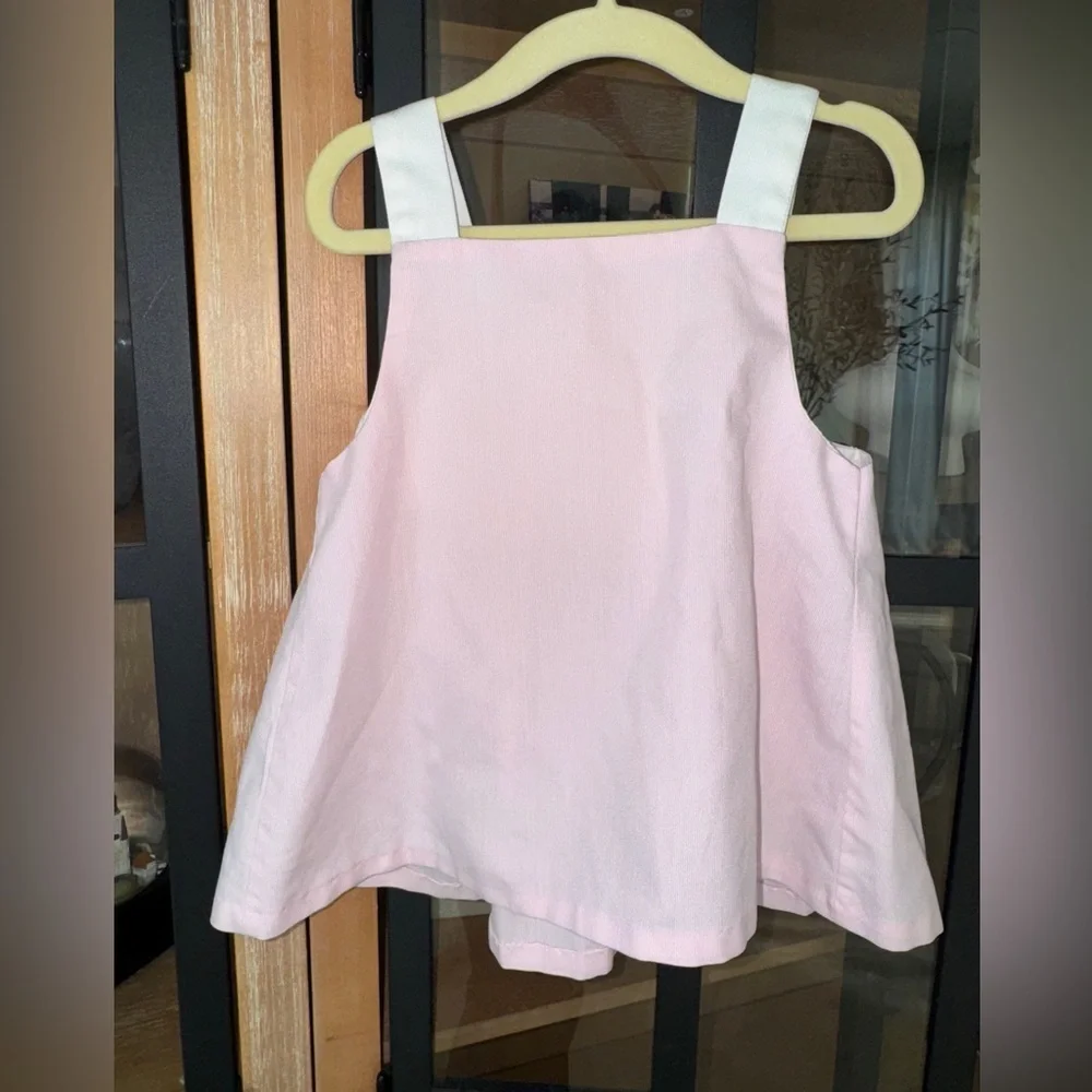 Vintage 90s sailor dress anchor nautical baby toddler girl embroidered pinafore